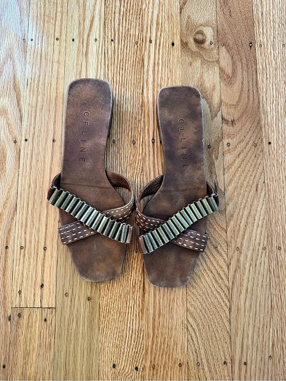 Celine Vintage Mule Leather Sandals EU 37